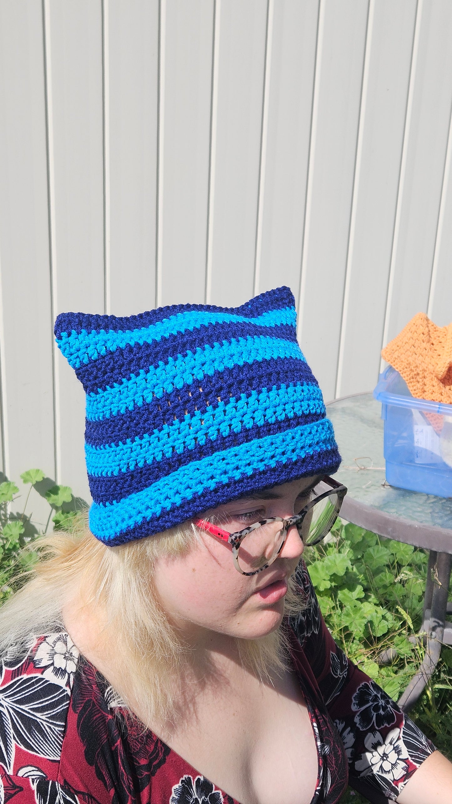 XL Striped cat beanie