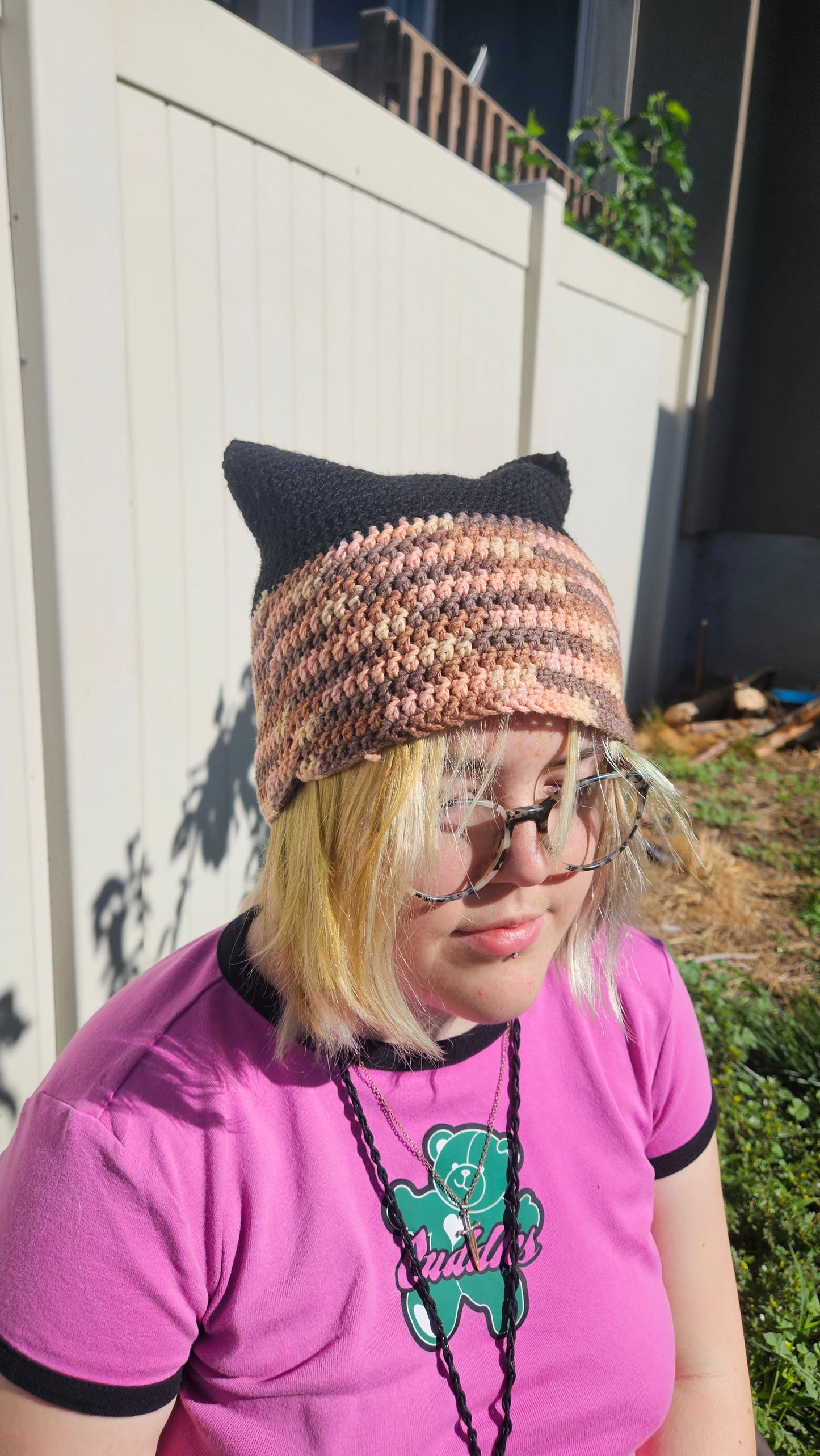 Half-half cat beanie