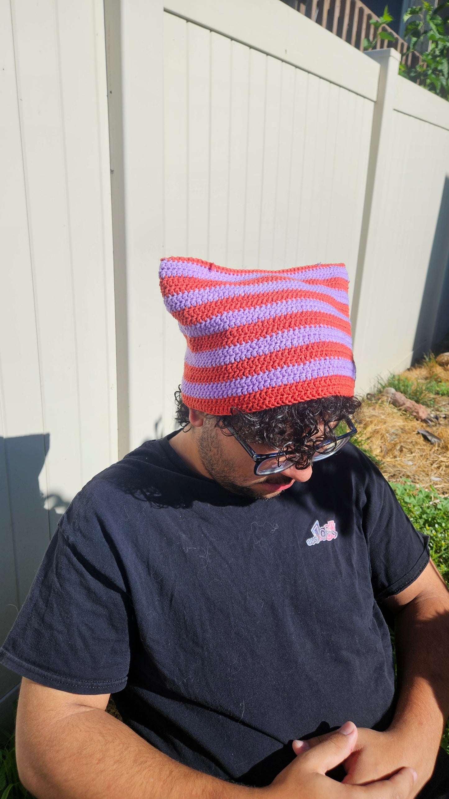 XL Striped cat beanie
